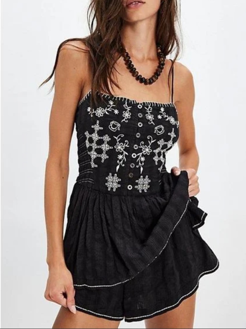 FREE PEOPLE Marley Embroidered Romper